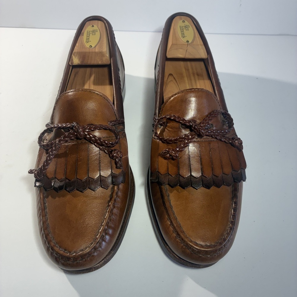 Allen Edmonds Woodstock Kiltie Slip On Loafer Brown Dress Shoes Size 8.5C USA - Picture 3 of 15